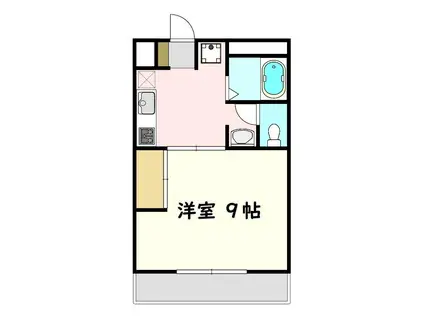 ルーブルB棟(1DK/1階)の間取り写真