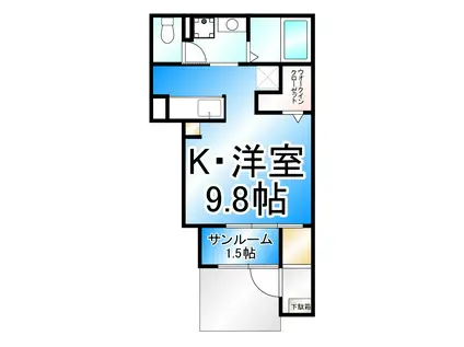 THE LOFTーN(1K/1階)の間取り写真