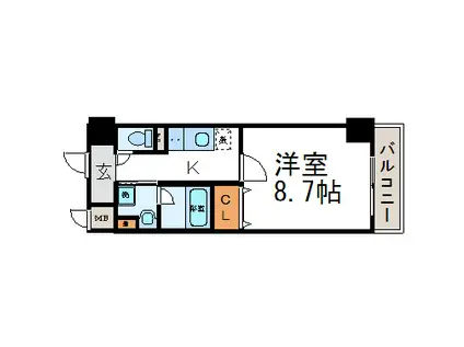 ラヴィーユ-1930-(1K/8階)の間取り写真
