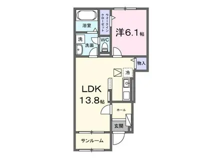 豊郷サンライフ I(1LDK/1階)の間取り写真