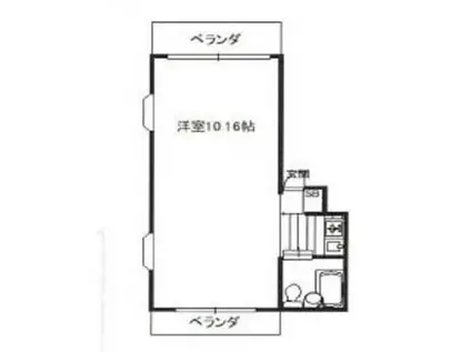 春風ビル(ワンルーム/3階)の間取り写真