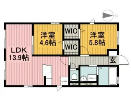 MSD HEIM(2LDK/2階)の間取り写真