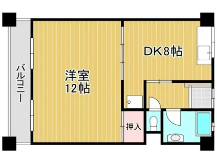 グランレジデフェニックス(1DK/4階)の間取り写真