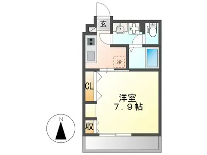 リブリ・GRAND葵(1K/3階)の間取り写真