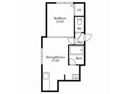 東苗穂MS入山(1LDK/2階)の間取り写真