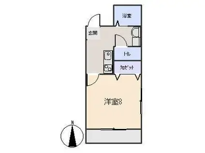 シャトー葵(1K/3階)の間取り写真