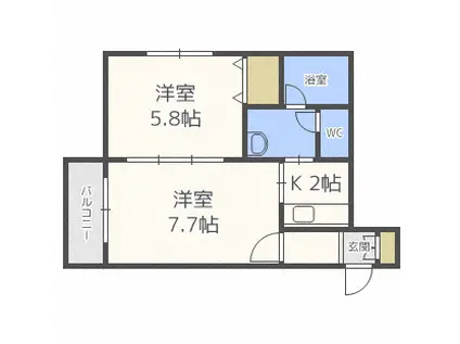 ミュプレ円山公園(1LDK/1階)の間取り写真