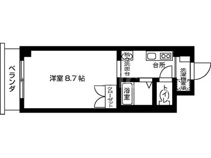 フェリシタシオンK(1K/1階)の間取り写真