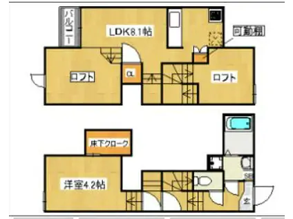 コンフォートベネフィスジオ箱崎東(1LDK/2階)の間取り写真