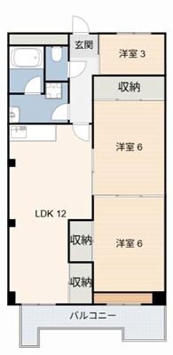 第二大嶽ビル(2LDK/8階)の間取り写真