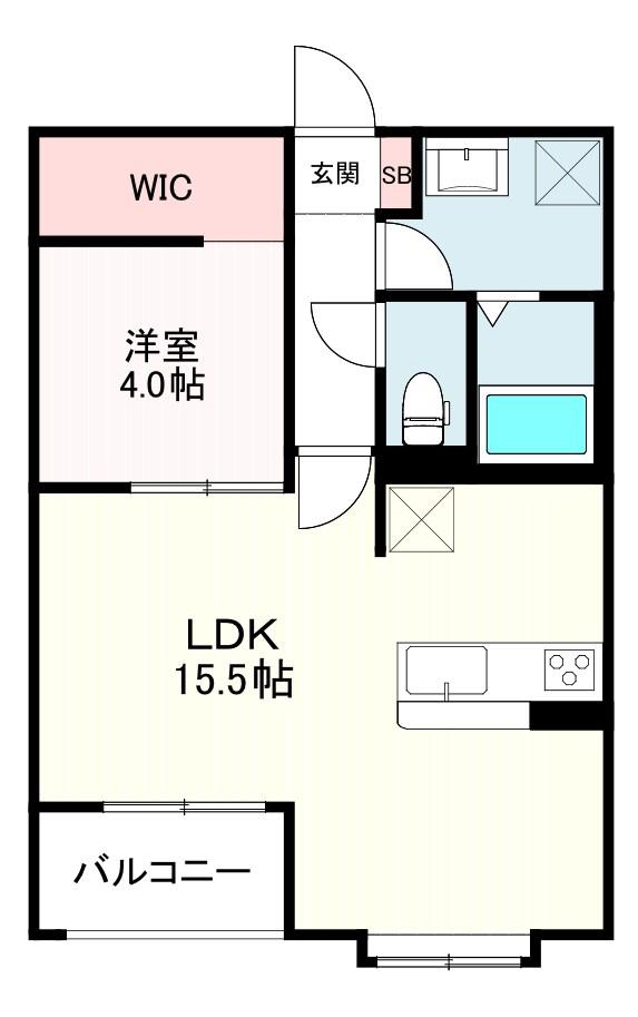 レトワール今川(1LDK/1階)の間取り写真