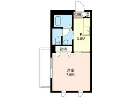 ハニーコーム(1K/1階)の間取り写真