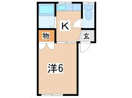 ロベリア(1K/2階)の間取り写真