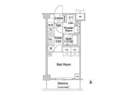 コンフォリア駒場(1K/1階)の間取り写真