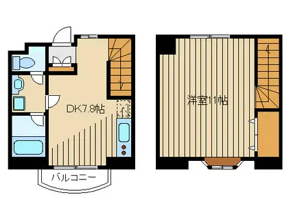 CASA GIOIA(1DK/1階)の間取り写真