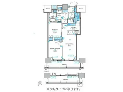 パークアクシス豊洲キャナル(2LDK/19階)の間取り写真