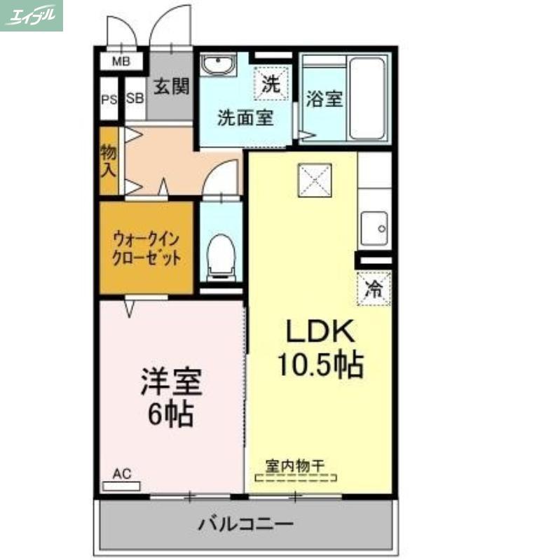 エスポワール青江(1LDK/1階)の間取り写真