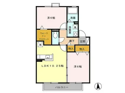 リッシュ・ヴェール(2LDK/2階)の間取り写真