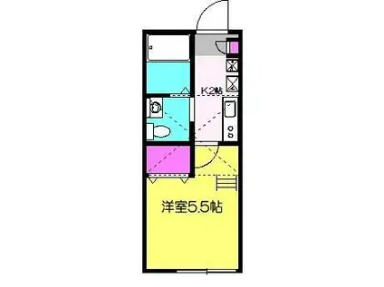 エスポワールあざみ野(1K/2階)の間取り写真
