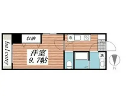 リ・ボーンエンドー(1K/5階)の間取り写真