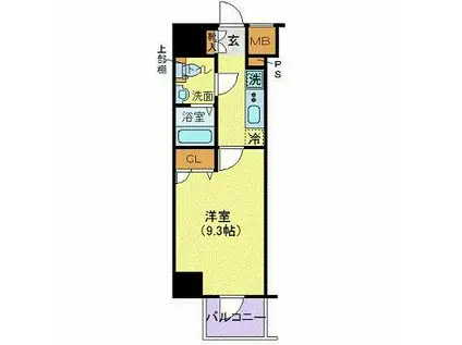 ジェノヴィア新宿グリーンヴェール(1K/8階)の間取り写真