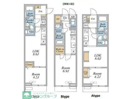 リブリ・大塚・帝京大学(1LDK/1階)の間取り写真