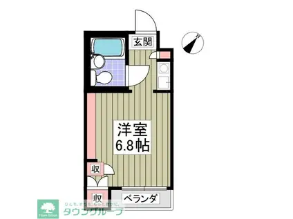 キャッスルマンション坂戸(ワンルーム/6階)の間取り写真