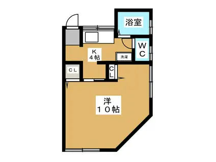 旭ヶ丘総合ビル(1K/3階)の間取り写真