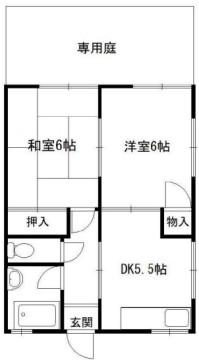 松の内コーポ(2DK/1階)の間取り写真