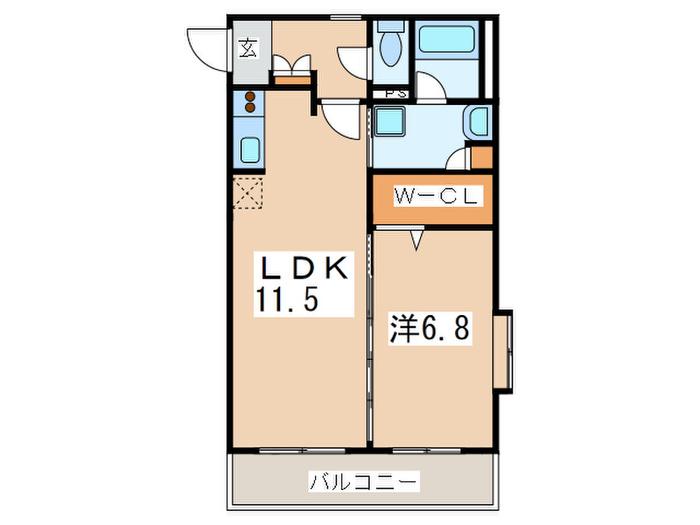 フラワーウィーク(1LDK/1階)の間取り写真