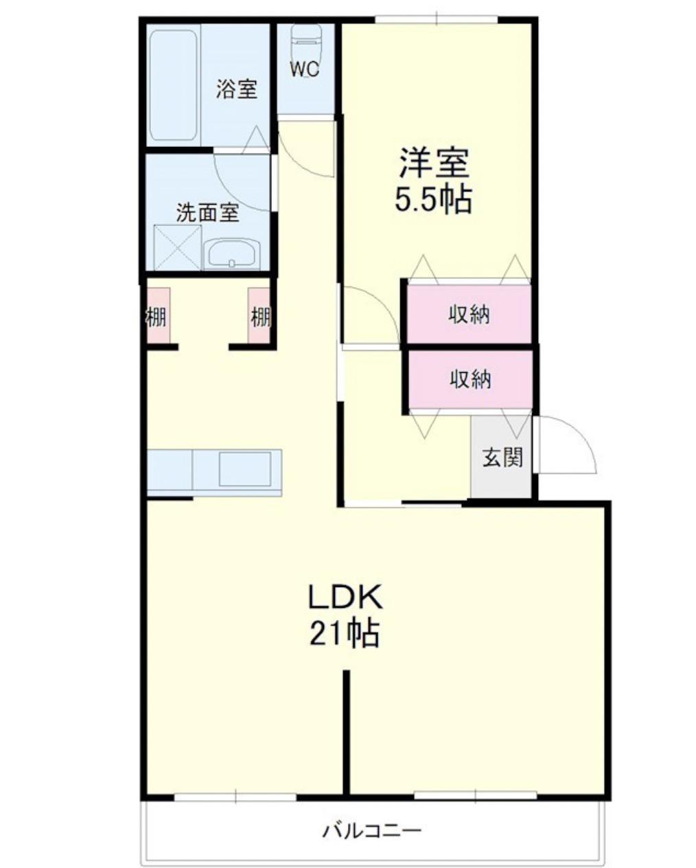 メゾン若林II(1LDK/2階)の間取り写真
