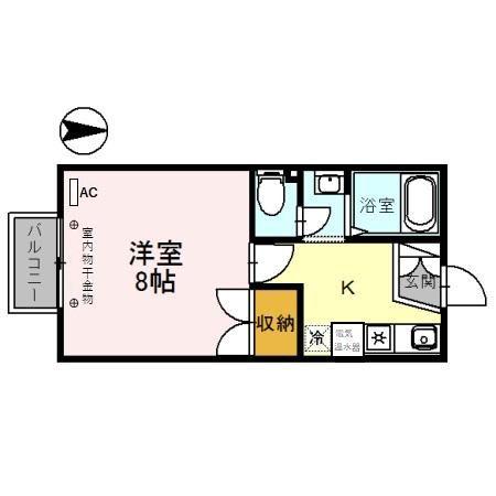 ワンズ20 A棟(1K/1階)の間取り写真