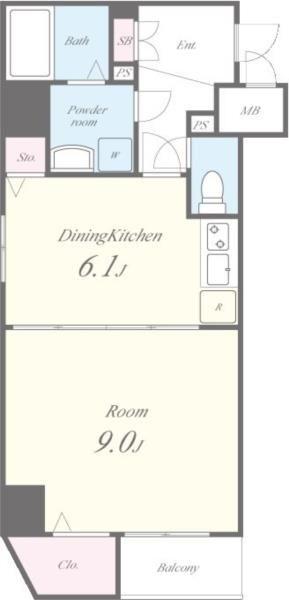 PALAZZO KUBOTA(1DK/7階)の間取り写真