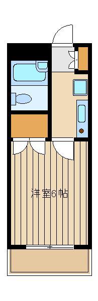 高崎ジャスタン(1K/4階)の間取り写真