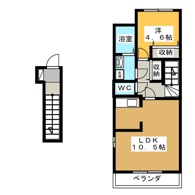SKY GARDEN(1LDK/2階)の間取り写真