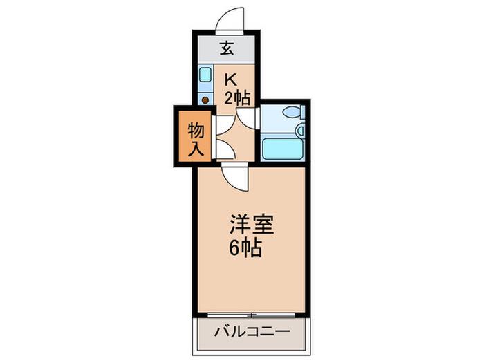 フレアK(1K/5階)の間取り写真