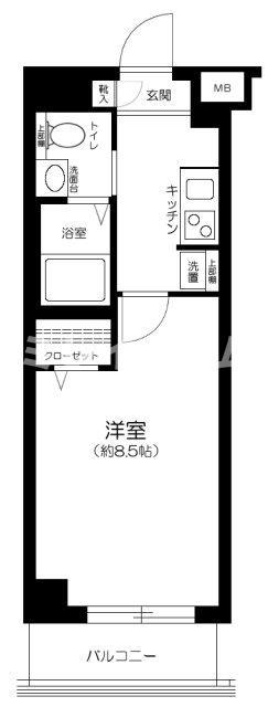 XEBEC京急蒲田(1K/4階)の間取り写真