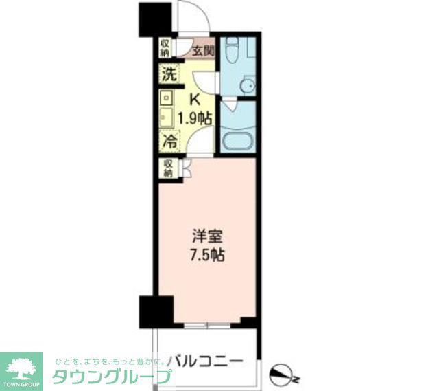 MFPRコート木場公園(1K/2階)の間取り写真