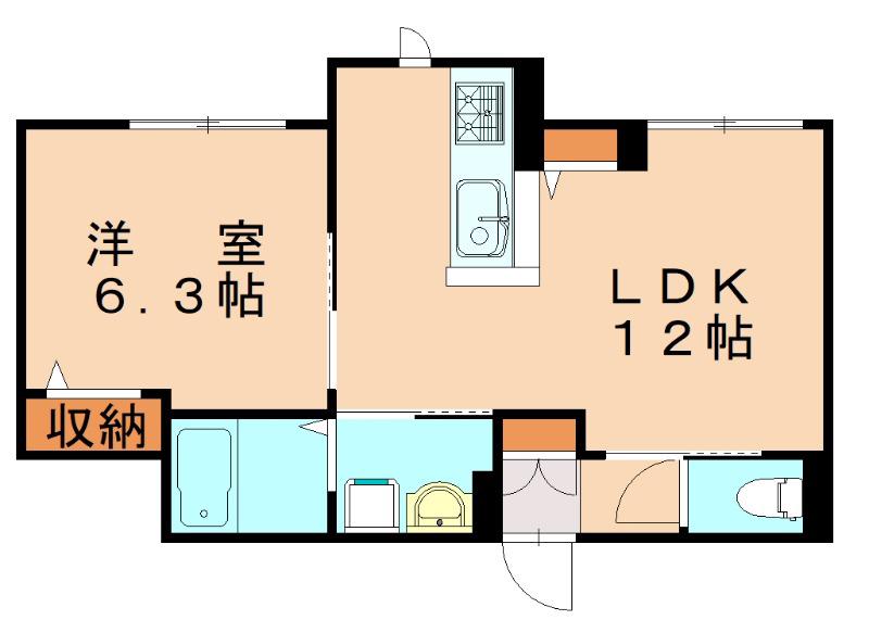 シャーメゾン則松東 (1LDK/1階)の間取り写真