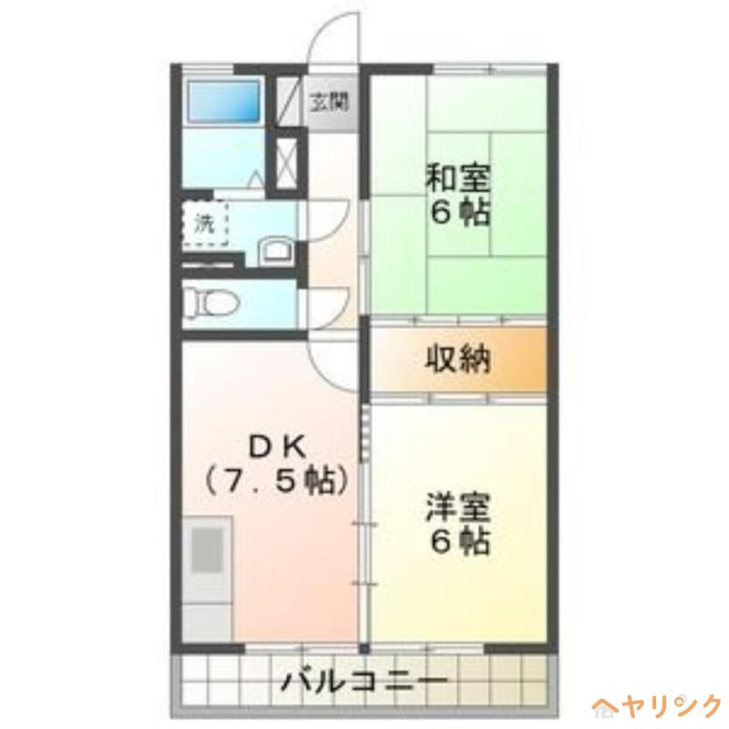 福永コーポ(2DK/4階)の間取り写真