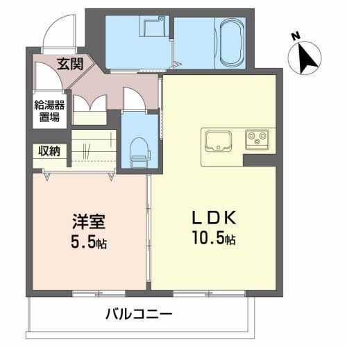 エターナル久留米(1LDK/2階)の間取り写真