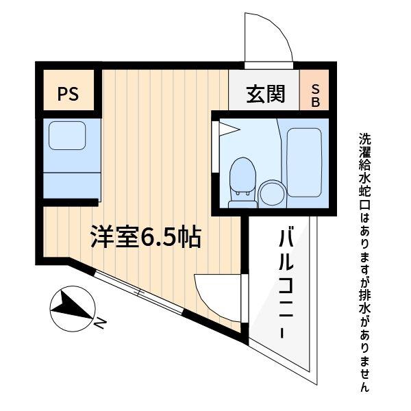 メゾン中川(ワンルーム/2階)の間取り写真