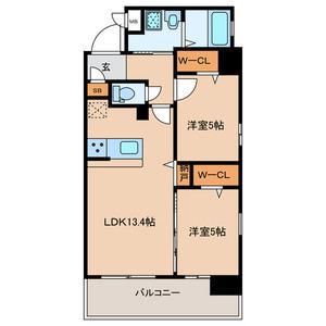 ザ・レジデンス黒崎駅南(2LDK/2階)の間取り写真
