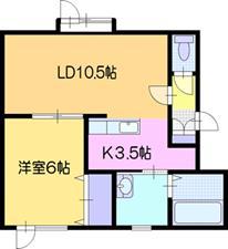 3RD RESIDENCE(1LDK/1階)の間取り写真