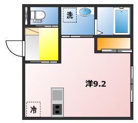 アイビー川越(ワンルーム/2階)の間取り写真
