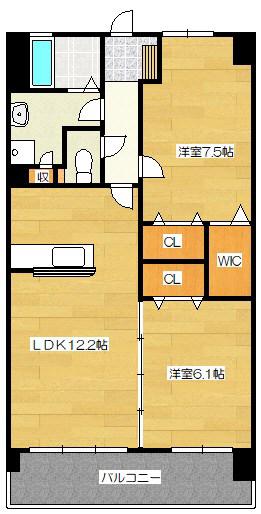 RESIAS DAZAIFU BLDG(2LDK/2階)の間取り写真