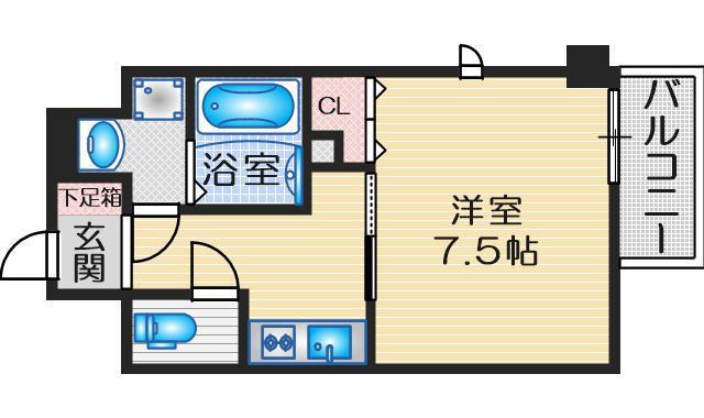 LA DOUCEUR江坂II(1K/4階)の間取り写真