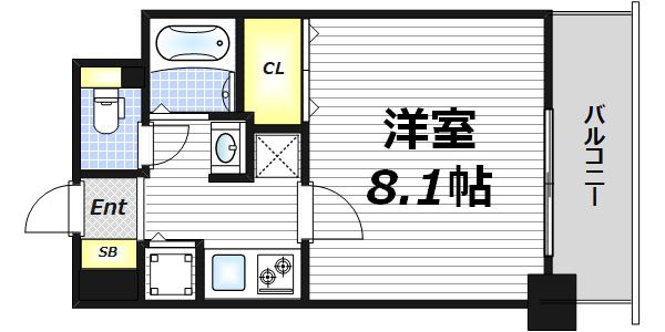 エスライズ中之島ウエスト(1K/5階)の間取り写真