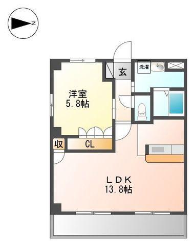 エテルナKAORU(1LDK/2階)の間取り写真