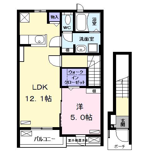 フィオーレ(1LDK/2階)の間取り写真